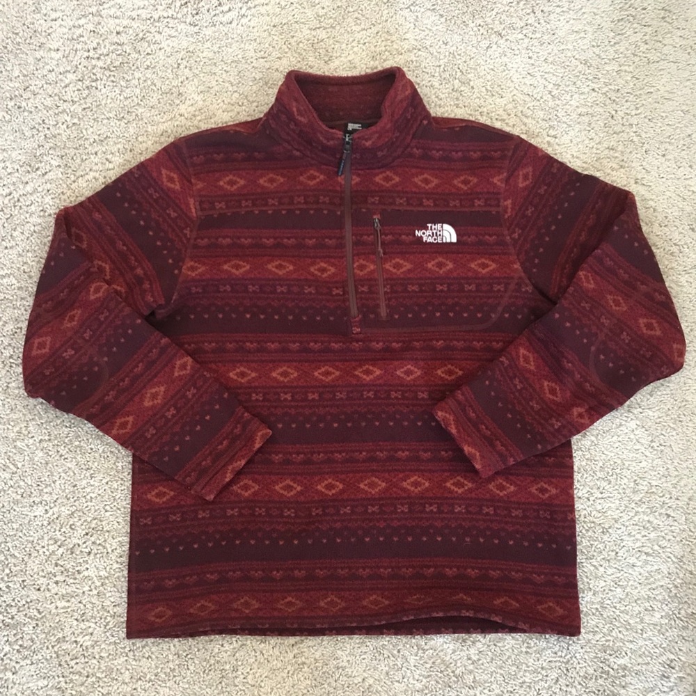 The North Face Red Fair Isle 1/4 Zip Fleece